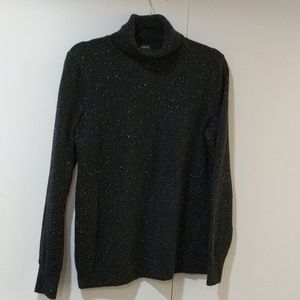 100% cashmere turtleneck black with white flecks